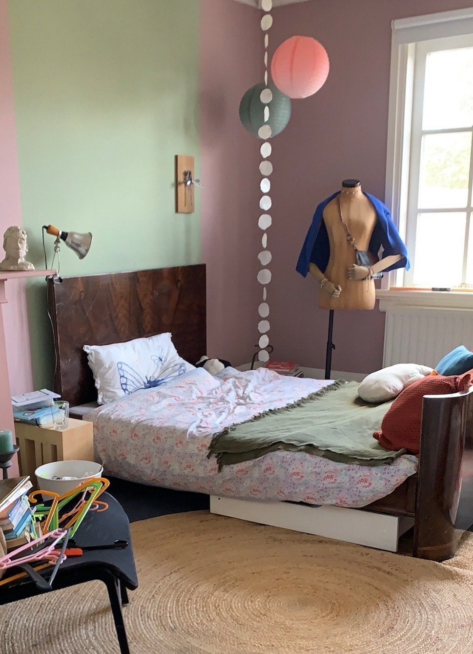 Vintage Twijfelaar Bed 120x200cm met Matras & Lattenbodem, Ophalen of Verzenden