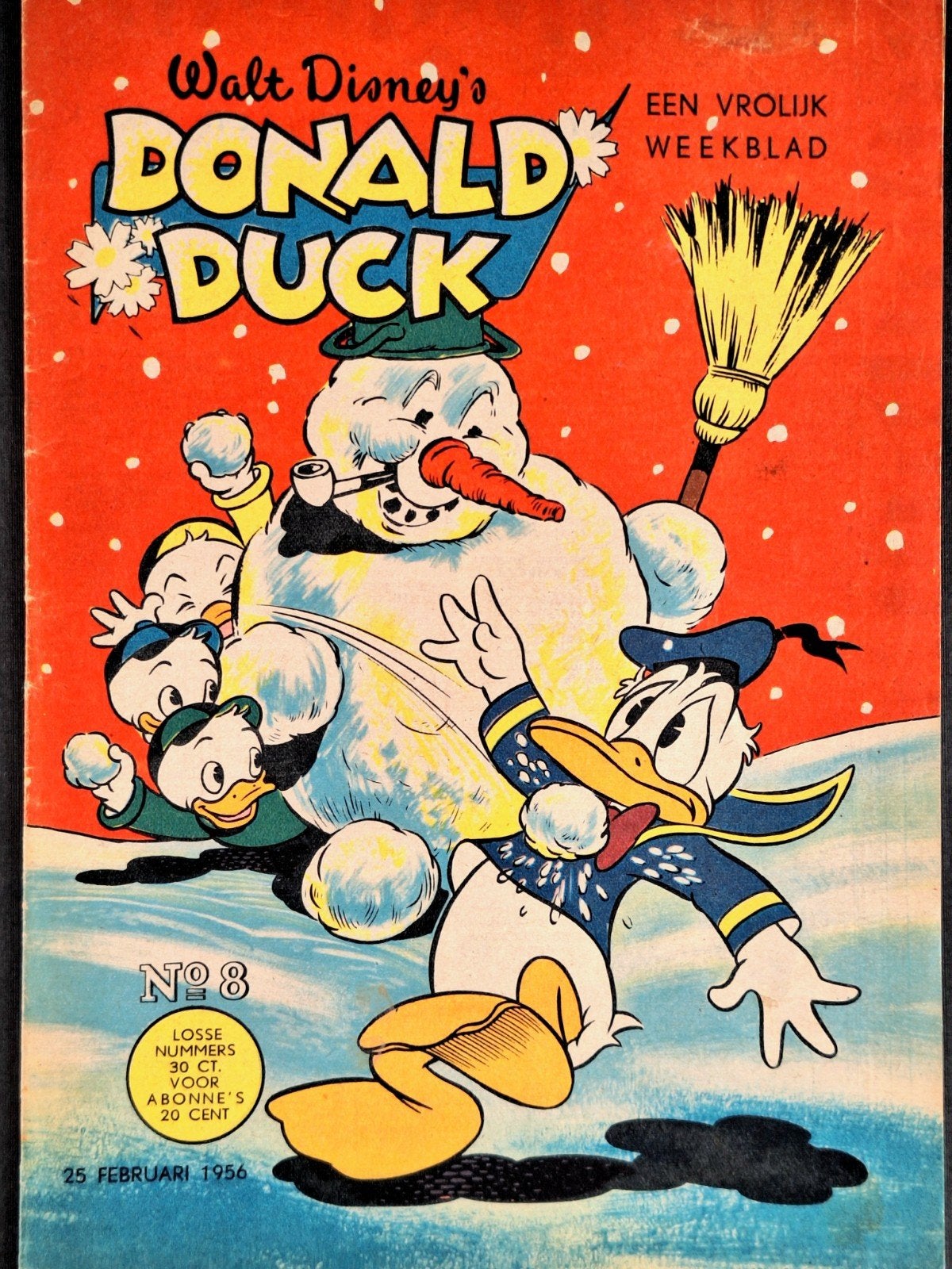 Donald Duck 1956 nr. 8, Boeken, Eén stripboek, Ophalen of Verzenden, Zo goed als nieuw
