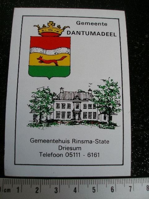 sticker gemeente Dantumadiel logo embleem wapen dantumadeel, Verzenden, Zo goed als nieuw, Overige typen