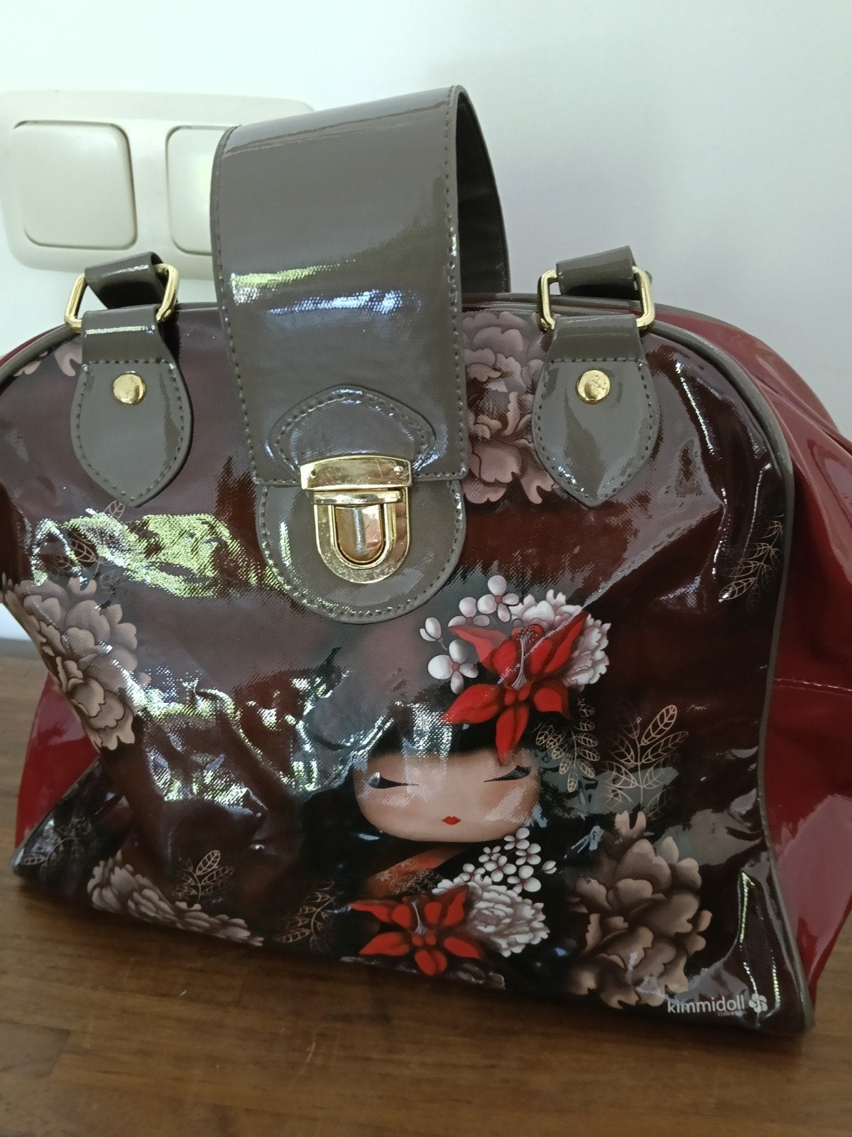 Kimmidoll Handtas - Rood met bloemenprint, Ophalen of Verzenden, Zo goed als nieuw, Rood, Handtas