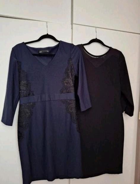 H&M Vogele Batik jurk zwart / marine blauw L 40 , 3 voor 16€, Kleding | Dames, Maat 38/40 (M), H&M, Gedragen, Onder de knie