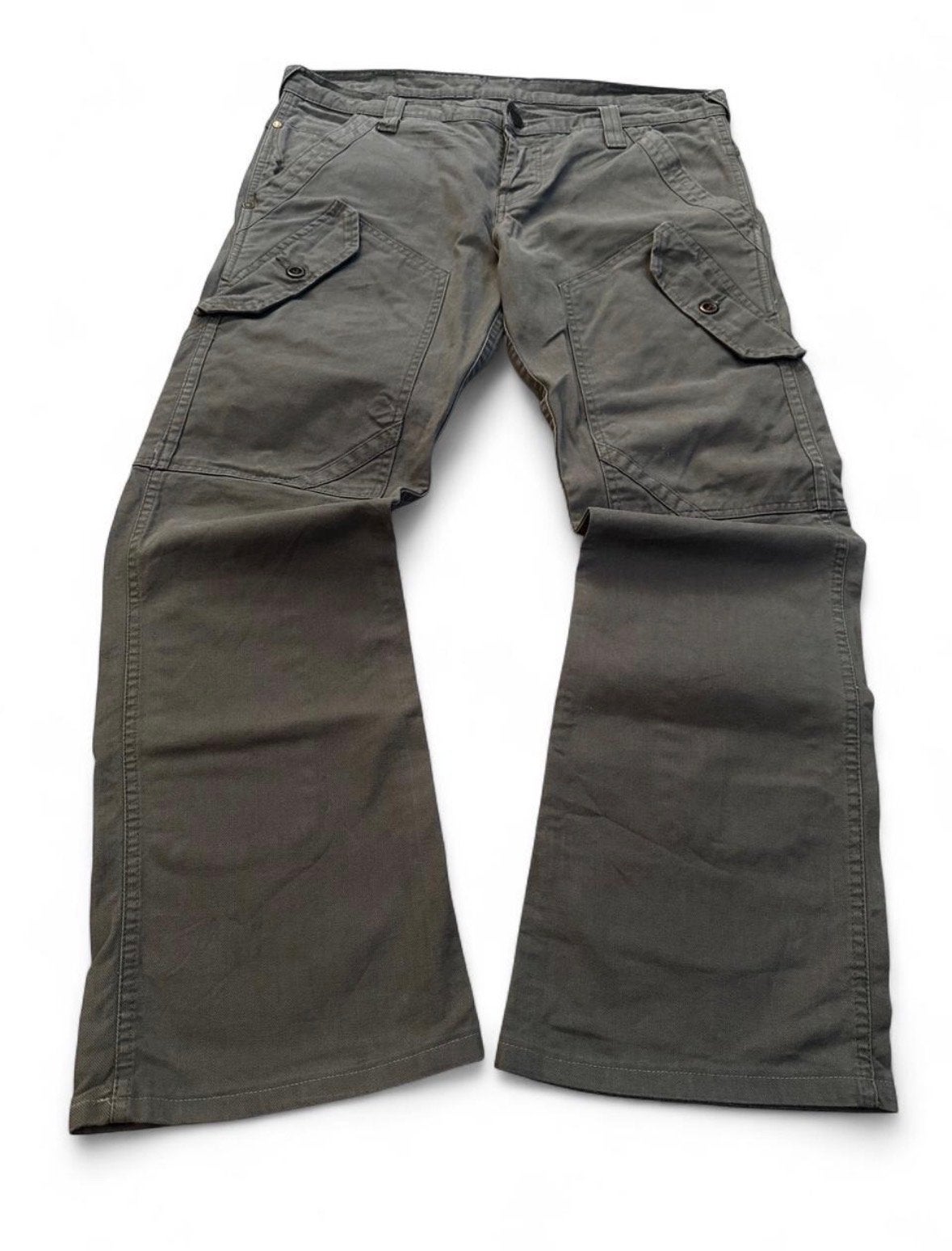 Wrangler Hervey Wide Leg Cargo Broek Olijfgroen 34x30, Ophalen of Verzenden, Gedragen, Overige maten, Groen