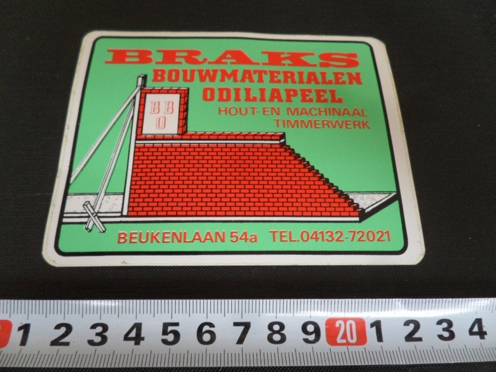 sticker 165 braks bouwmaterialen odiliapeel *, Verzamelen, Ophalen, Zo goed als nieuw
