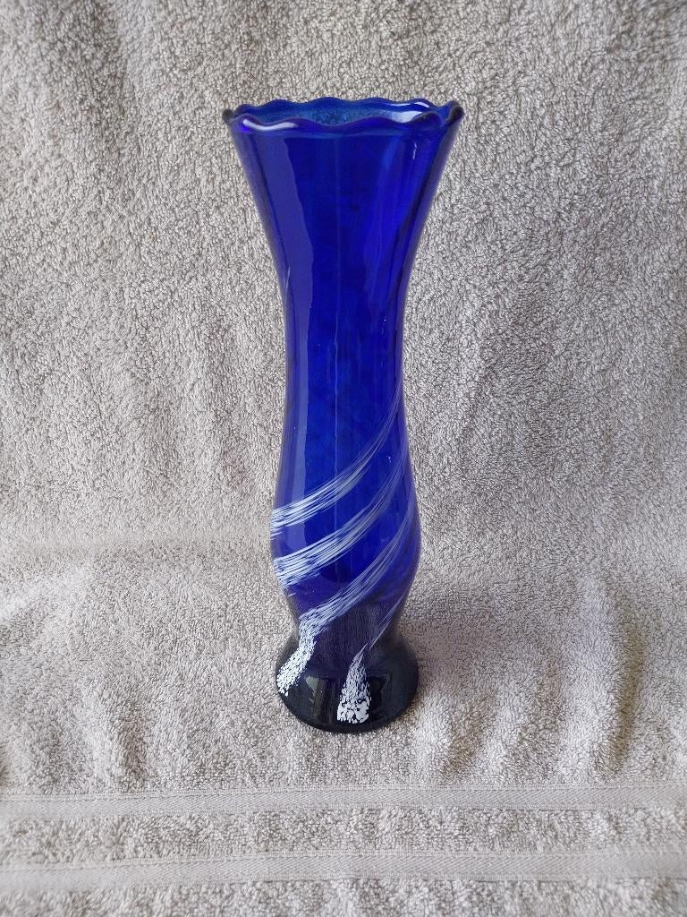 Mooie blauwe Murano vaas 28 1/2 cm.hoog., Ophalen of Verzenden