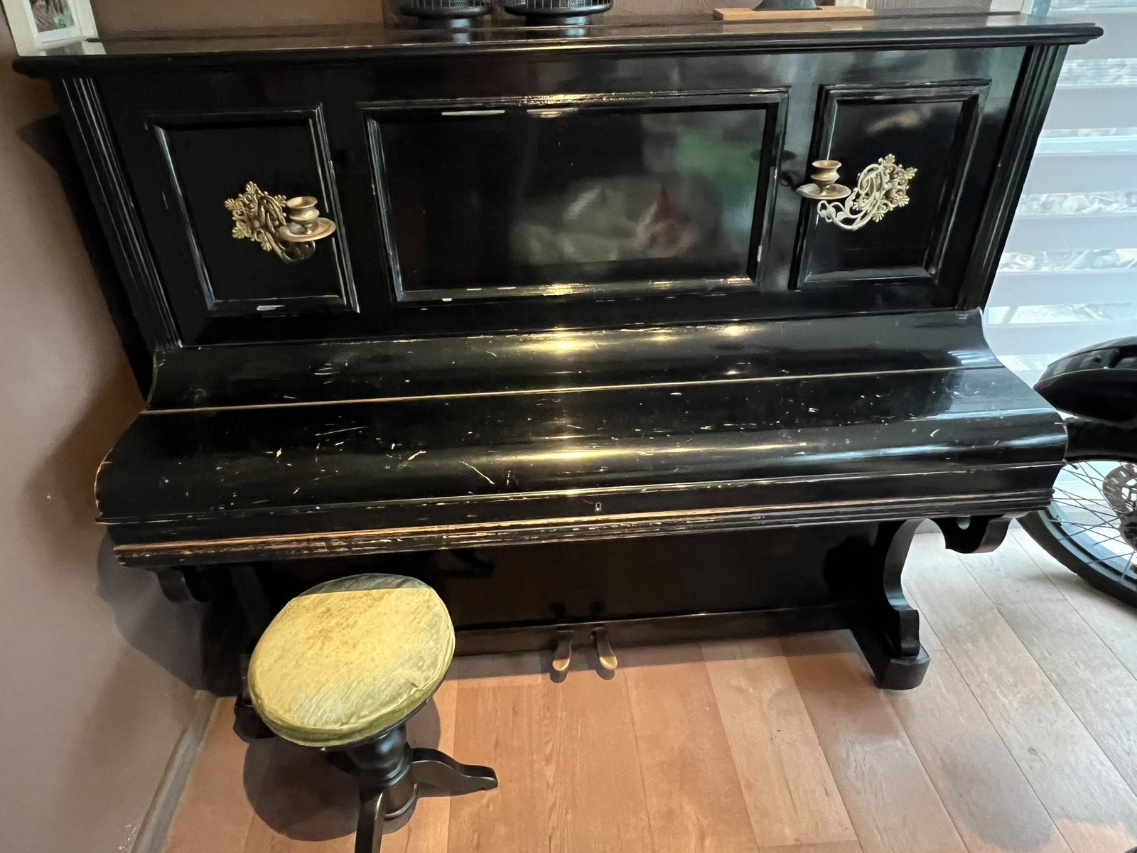 F. Dumonteil paris piano met bij passende kruk, Ophalen, Gebruikt, Zwart, Piano