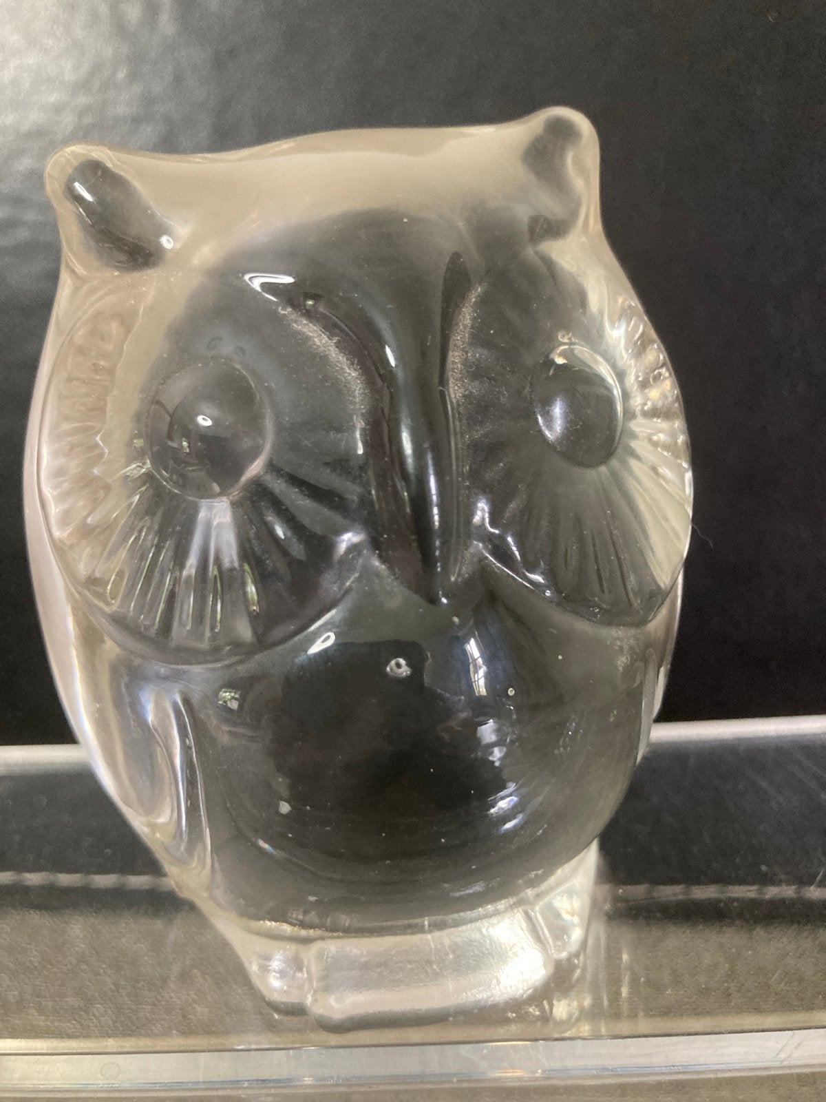 Massief glazen Uil van Viking glass '70, gemerkt, Antiek en Kunst, Antiek | Glas en Kristal, Ophalen of Verzenden