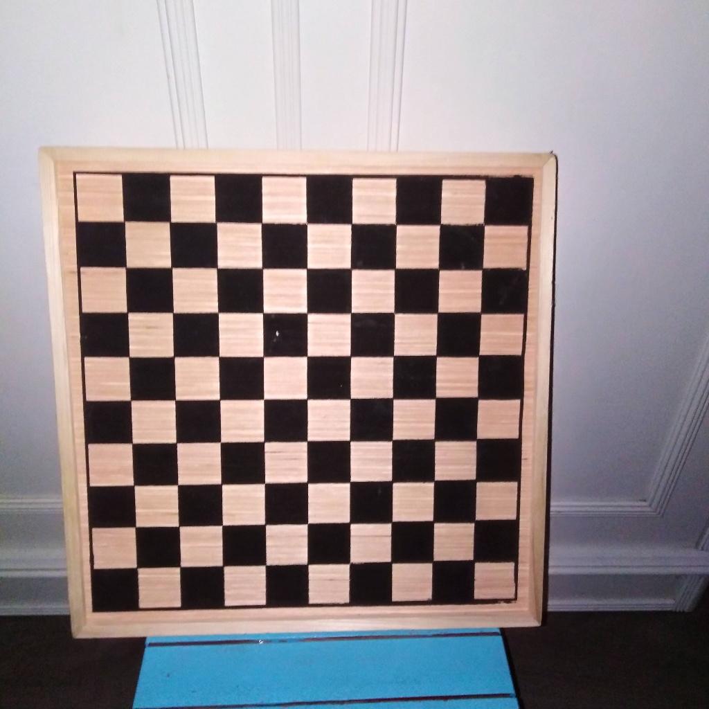 Dambord plateau 33x33 cm, Ophalen, Gebruikt, Vierkant, Hout