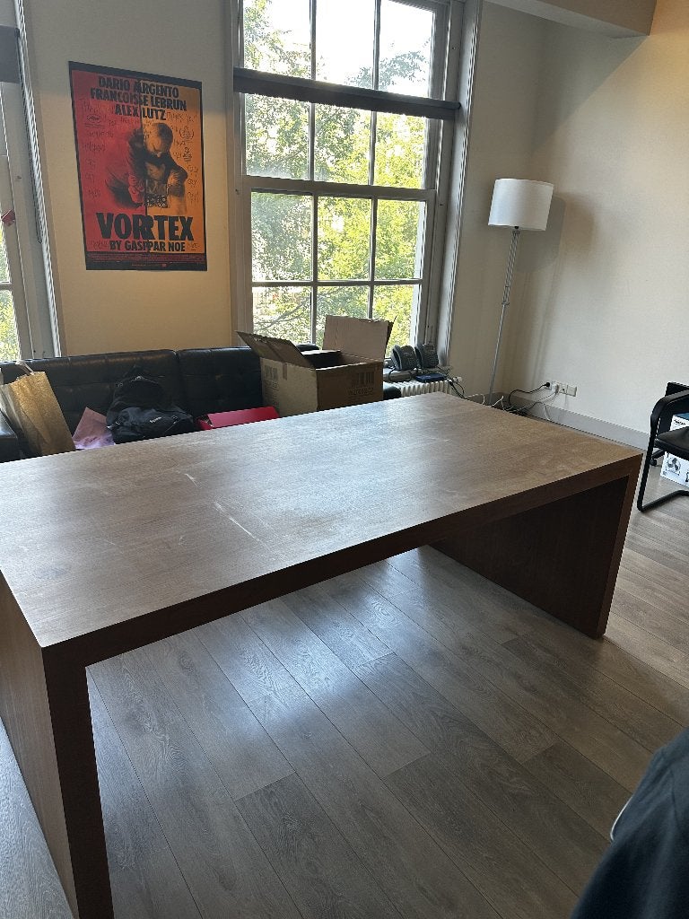 2x groot vintage houten directiebureau – 200  100 cm, Huis en Inrichting, Ophalen, Gebruikt, Hout, 100 cm