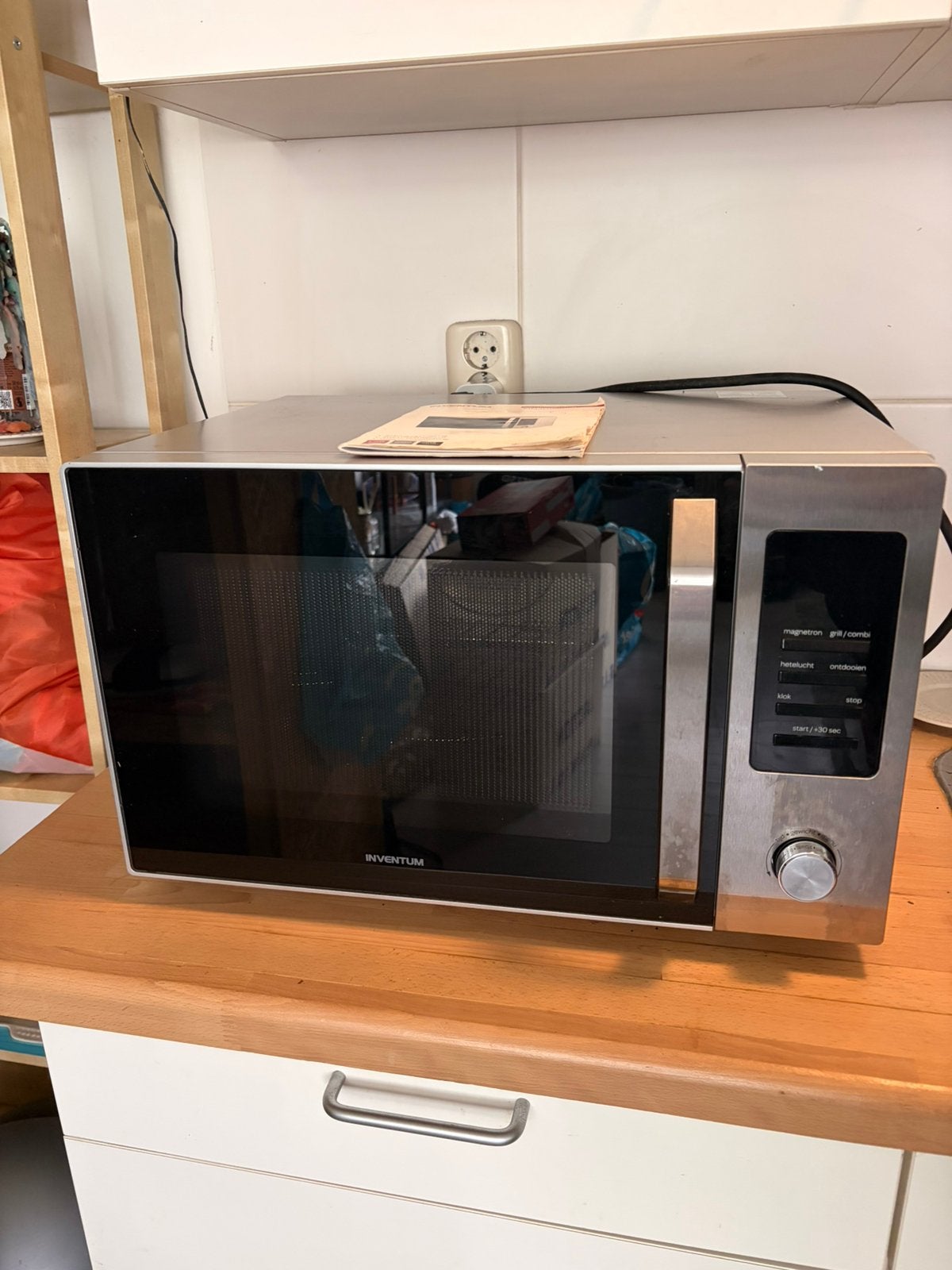 Inventum Combi oven/magnetron, Witgoed en Apparatuur, Ophalen, Combimagnetron, Gebruikt, Draaiplateau