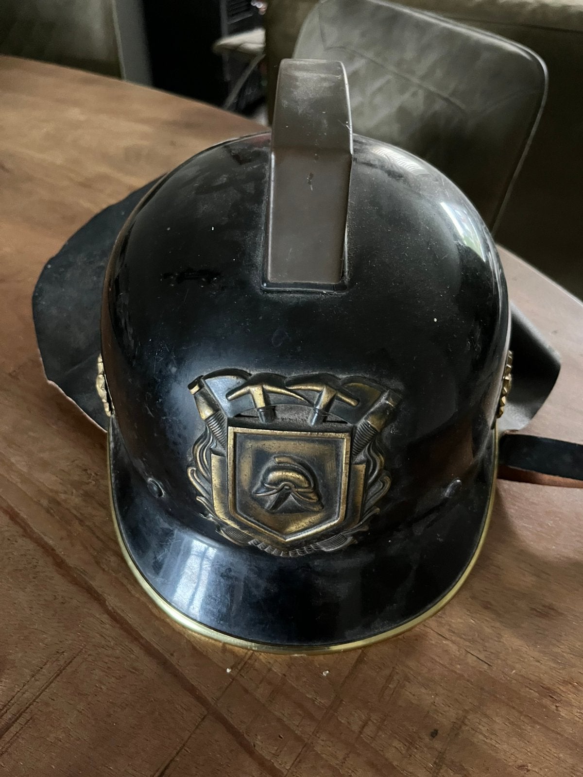 oude brandweer helm., Ophalen of Verzenden, Landmacht, Nederland, Helm of Baret