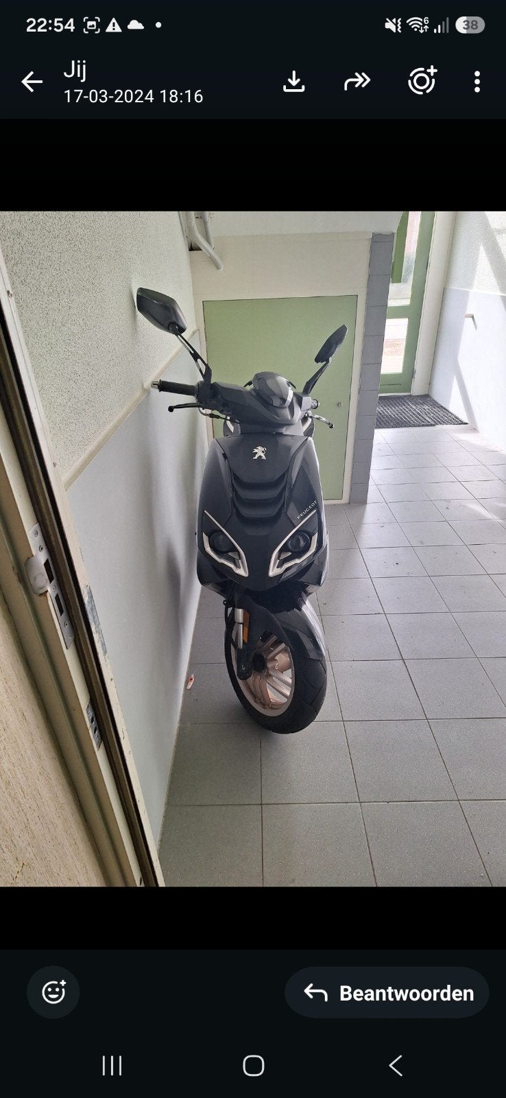 Peugeot Speedfight 4 Darkside Scooter ,zwart van kleur, Fietsen en Brommers, Scooters | Peugeot, Gebruikt, Maximaal 45 km/u, Speedfight