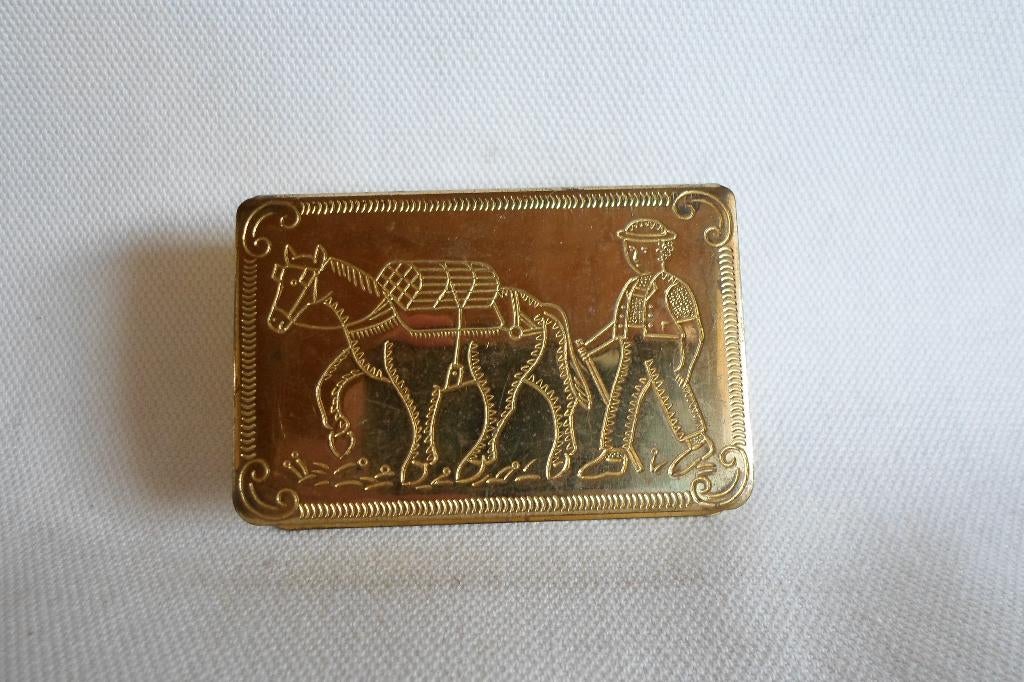 Luciferdoosje Houder Boer Paard Koe, Antiek en Kunst, Ophalen of Verzenden