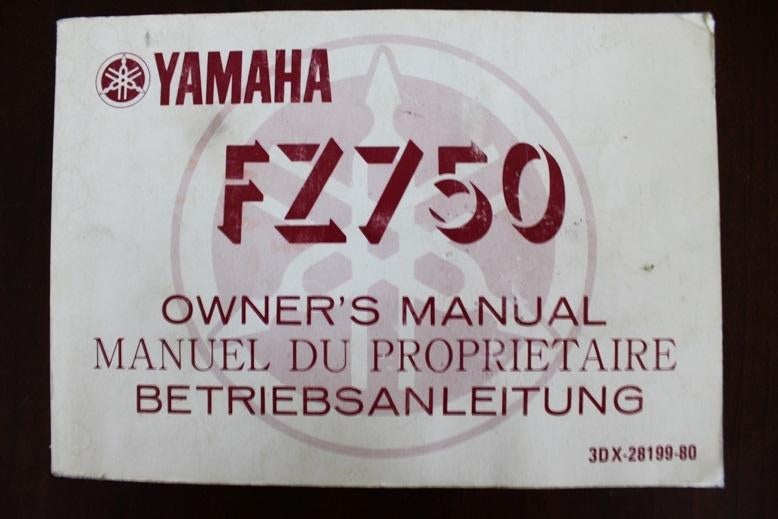 Yamaha FZ750 1987 motorcycle owner's manual anleitung FZ 750, Motoren, Ophalen of Verzenden, Yamaha