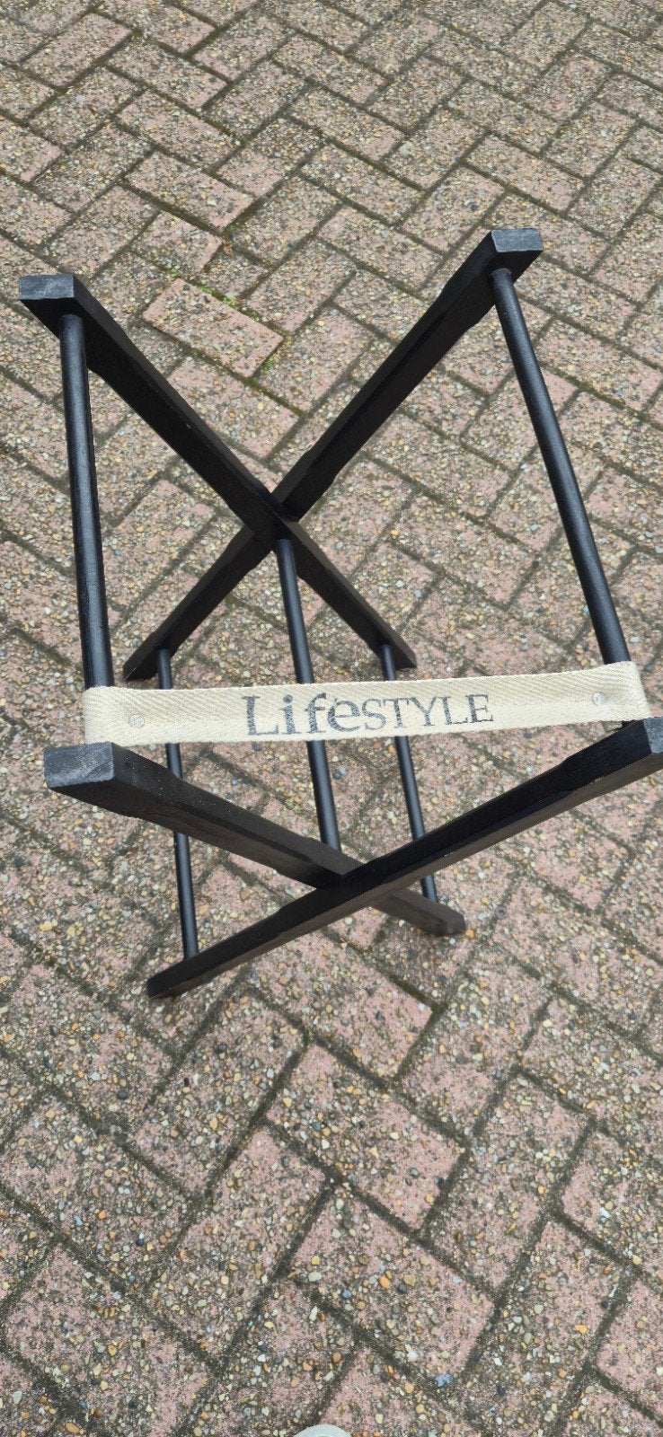 Lifestyle Dienbladtafel - Zwart Hout, Ophalen, Gebruikt, Rechthoekig, Hout