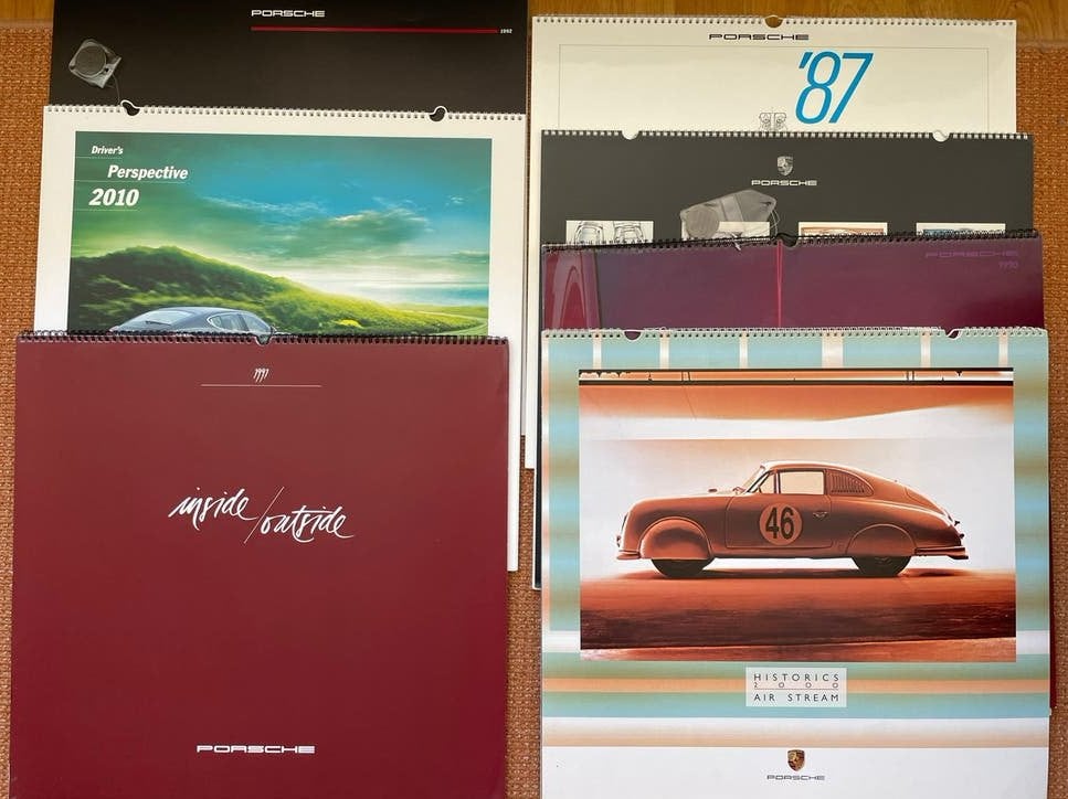 Zeldzame Porsche jaarkalenders incl. munt / penning, Ophalen