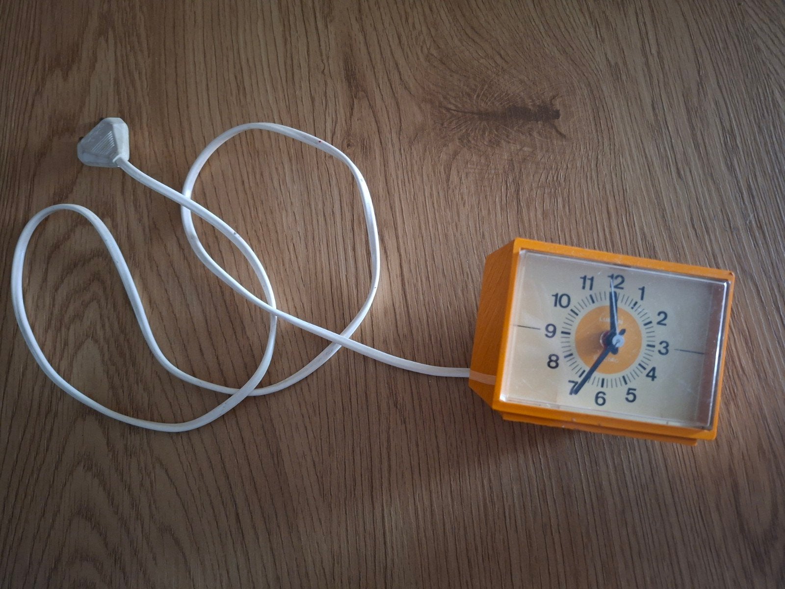 vintage oranje/gele wekker, Ophalen of Verzenden, Gebruikt, Analoog