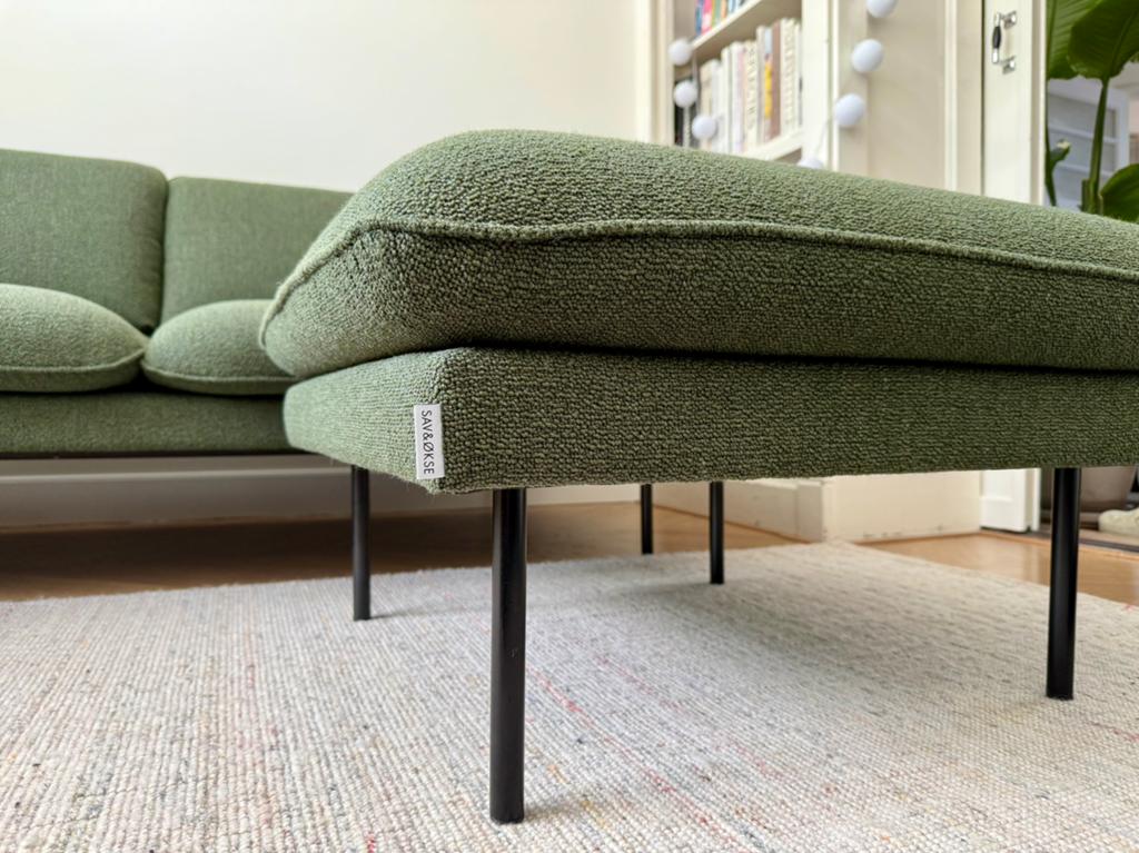 Poef Sav & Okse - model Jolin, Huis en Inrichting, Ophalen, Rechthoekig, Stof, 75 tot 100 cm