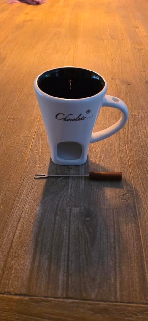 Nieuwe: Draagbare Chocolade Fondue Mok Set met Vork, Ophalen of Verzenden, Nieuw, Waxinelicht, Fondueset