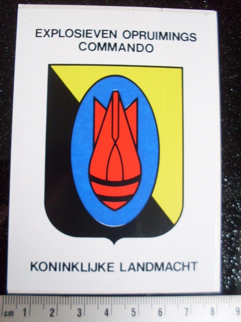 sticker explosieven opruimings commando landmacht logo, Verzamelen, Verzenden, Zo goed als nieuw, Bedrijf of Vereniging