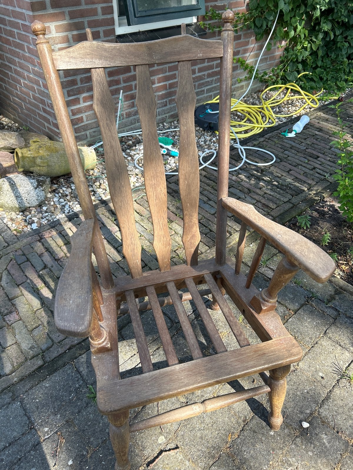 Vintage eikenhouten rookstoel - opknapper, Ophalen