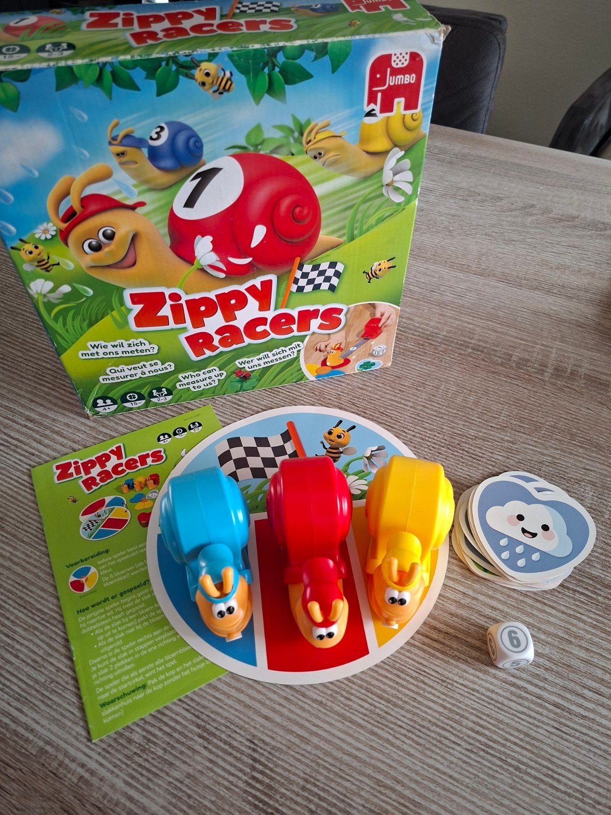 Zippy Racers Slakken Race Gezelschapsspel Jumbo, Drie of vier spelers, Ophalen of Verzenden, Zo goed als nieuw, Jumbo