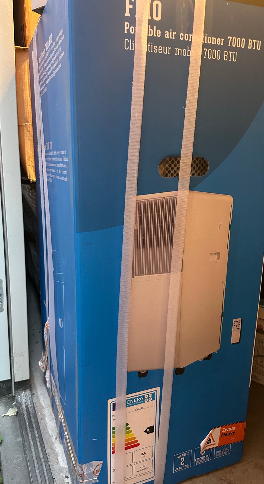 Handson Mobiele Airco 7000 BTU met Eurom raamafdichtingskit, Ophalen, Minder dan 60 m³, Nieuw, 3 snelheden of meer