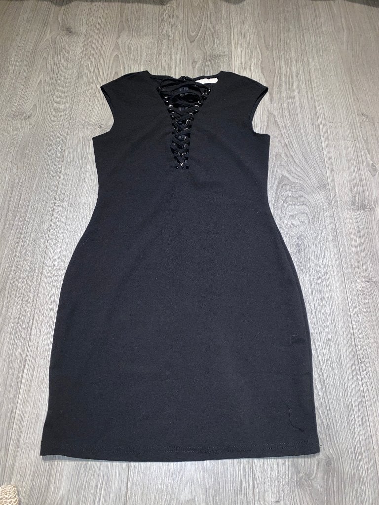 Vera & lucy zwarte basic bodycon jurk met decolleté mt s / m, Zwart, Ophalen of Verzenden, Zo goed als nieuw, Vera & lucy