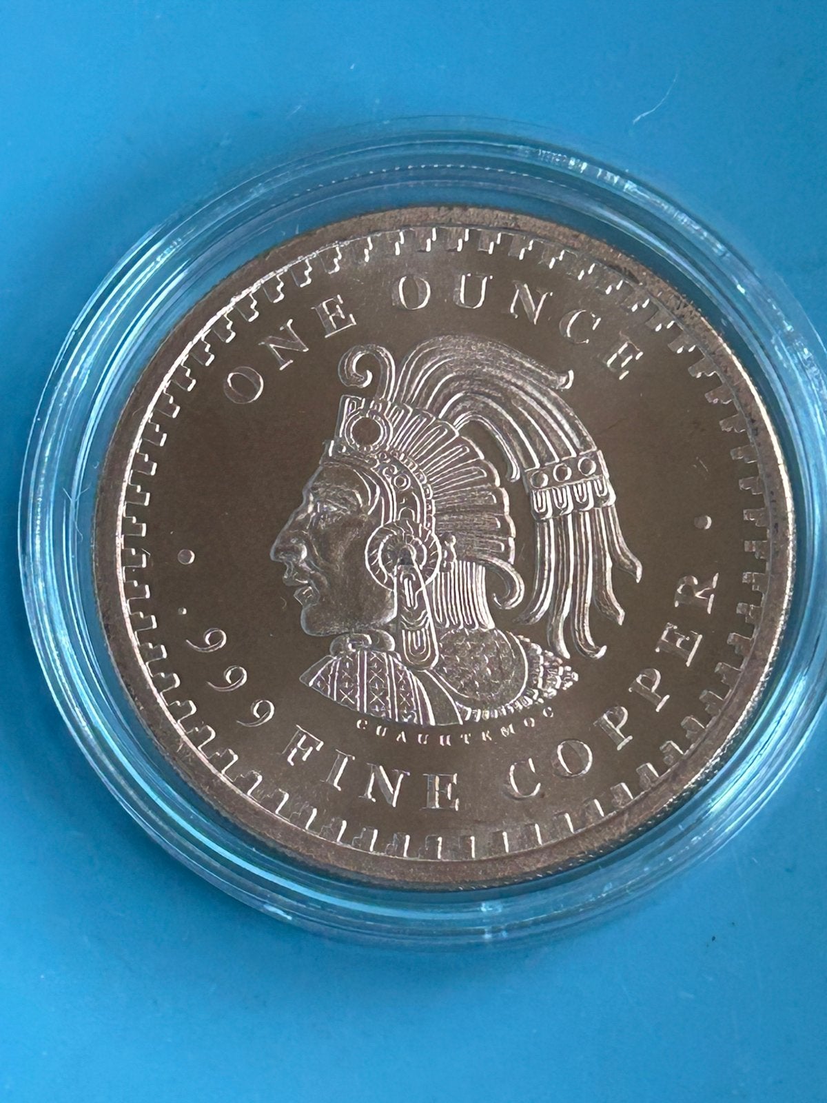 1 OZ koper in capsule. Azteken., Verzenden, Koper