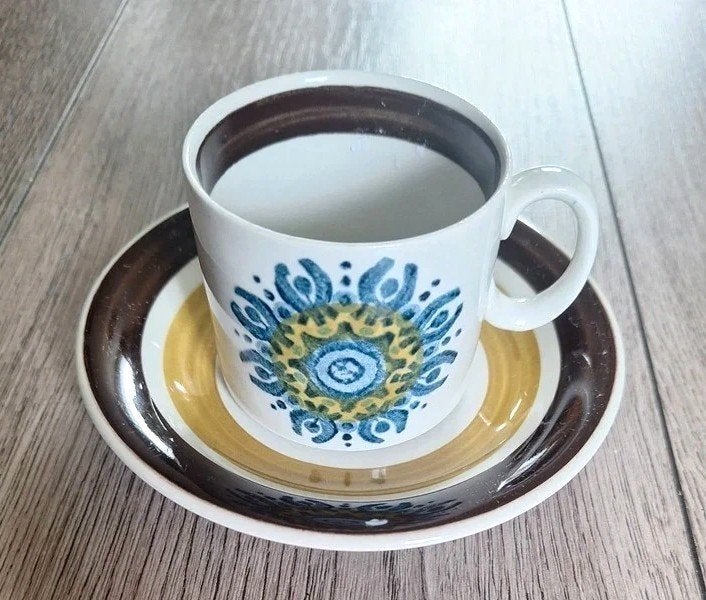Burleigh Ironstone Castile kop en schotel 2-delig vintage, Antiek en Kunst, Ophalen of Verzenden