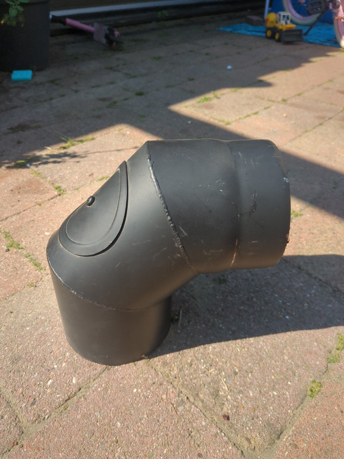 45graden bocht zwarte kachelpijp 150mm dikwandig, Huis en Inrichting, Kachels, Ophalen of Verzenden, Gas, Gaskachel