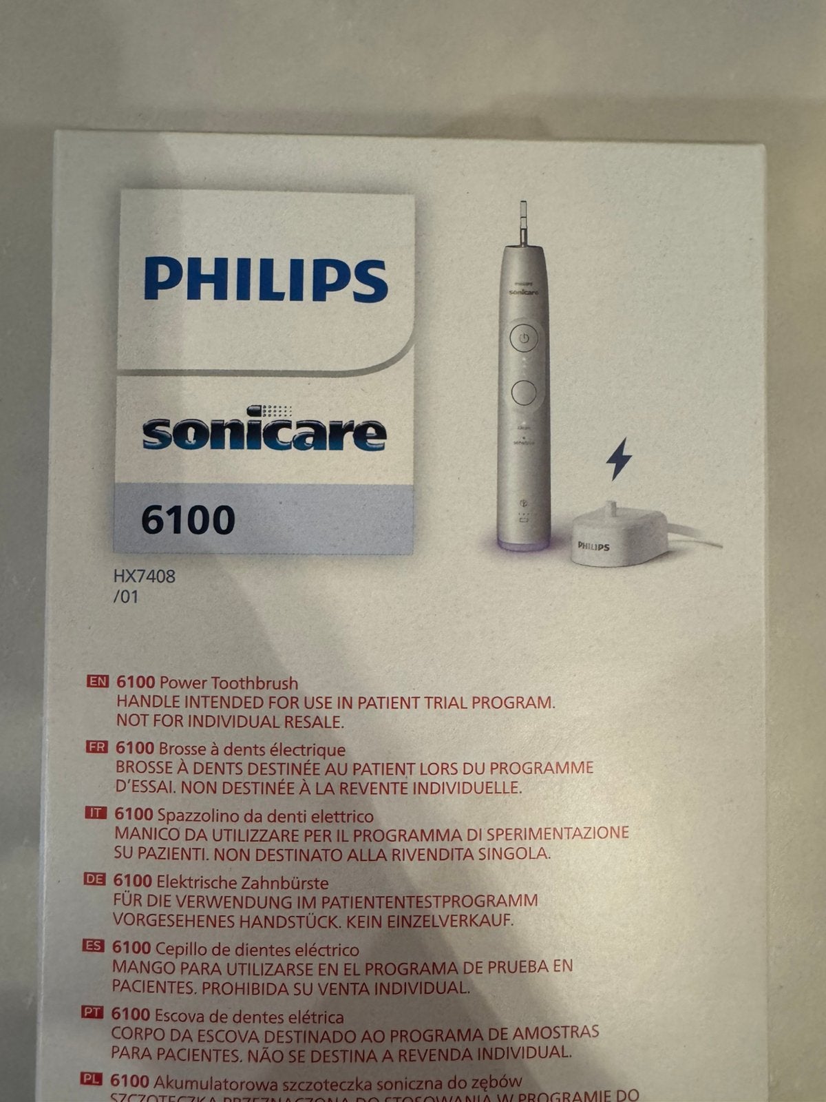 Philips Sonicare elektrische tandenborstel 6100, Ophalen of Verzenden, Nieuw, Tandenborstel