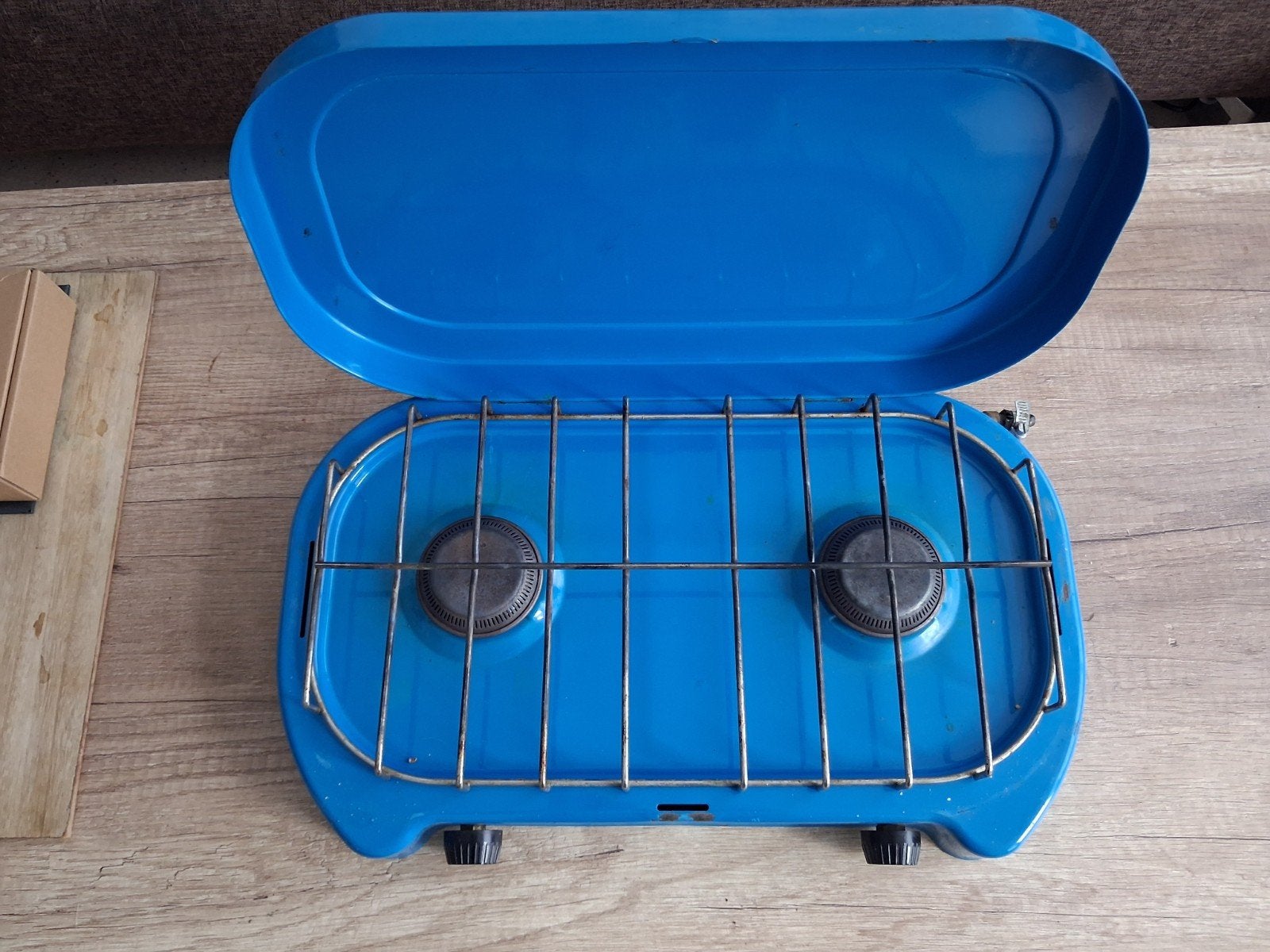 Campingaz Lagon 2-pits gasfornuis met gasslang, Ophalen of Verzenden, Gebruikt