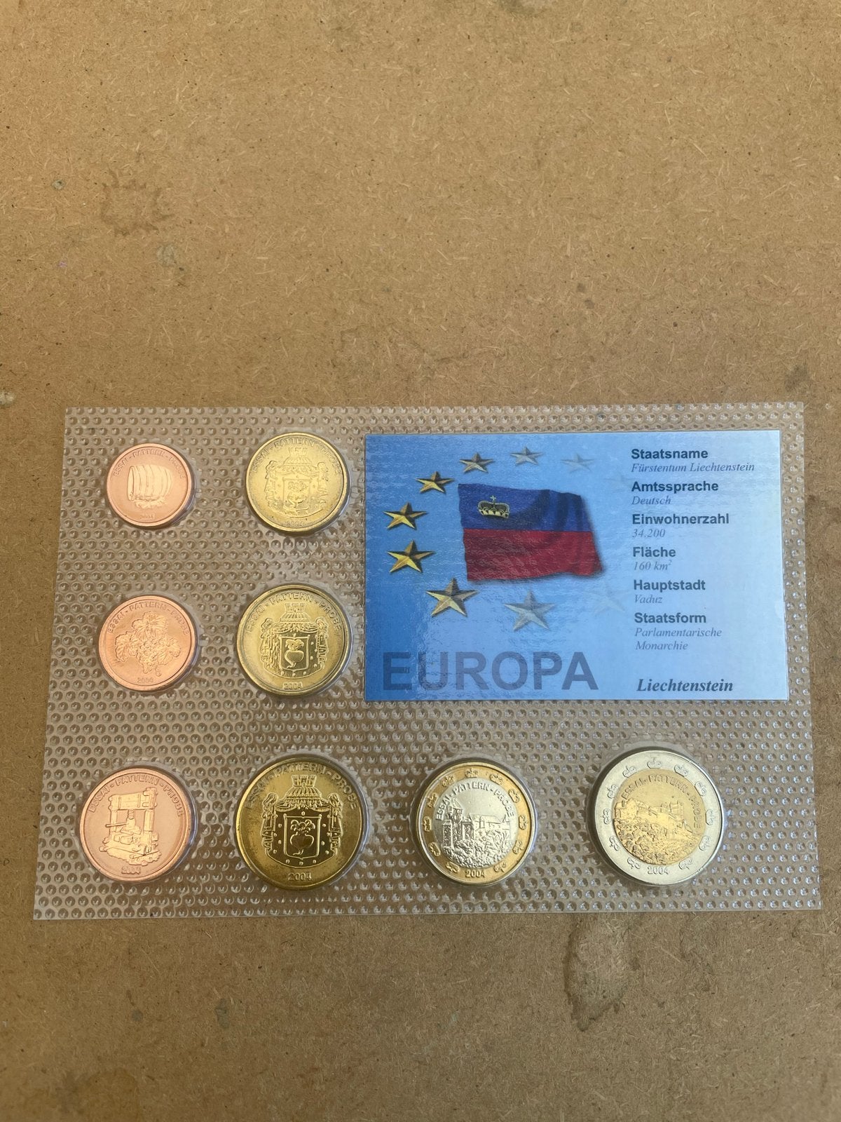 Liechtenstein Euro Pattern Munten Set 2004, Ophalen of Verzenden, Overige landen, Setje