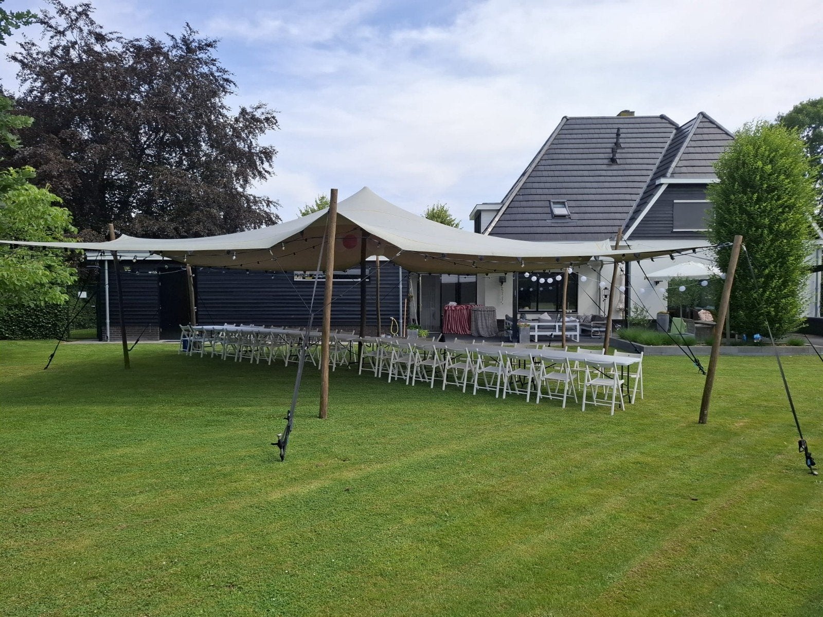 Stretchtent , te huur, tent , 10 x 7.5m , 10x15m , 7.5x7.5, Gebruikt, Overige typen, 6 meter of meer, 8 meter of meer