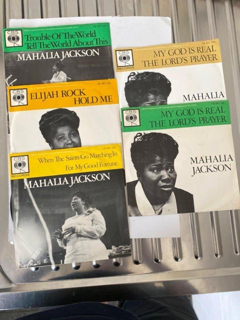 Mahalia Jackson 5 singles, Cd's en Dvd's, Vinyl | Pop, Overige genres, 7 inch, Zo goed als nieuw, Fotohoes