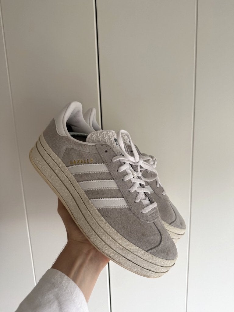 Adidas Gazelle Bold – Grijs/Wit – Maat 43⅓, EU, Adidas, Wit, Ophalen of Verzenden