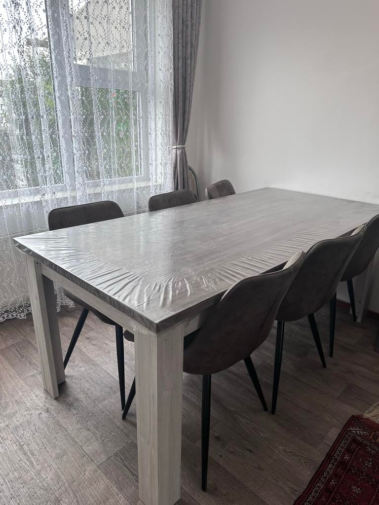 Eettafel met 5 stoelen, Ophalen, Gebruikt, 4 tot 6 stoelen