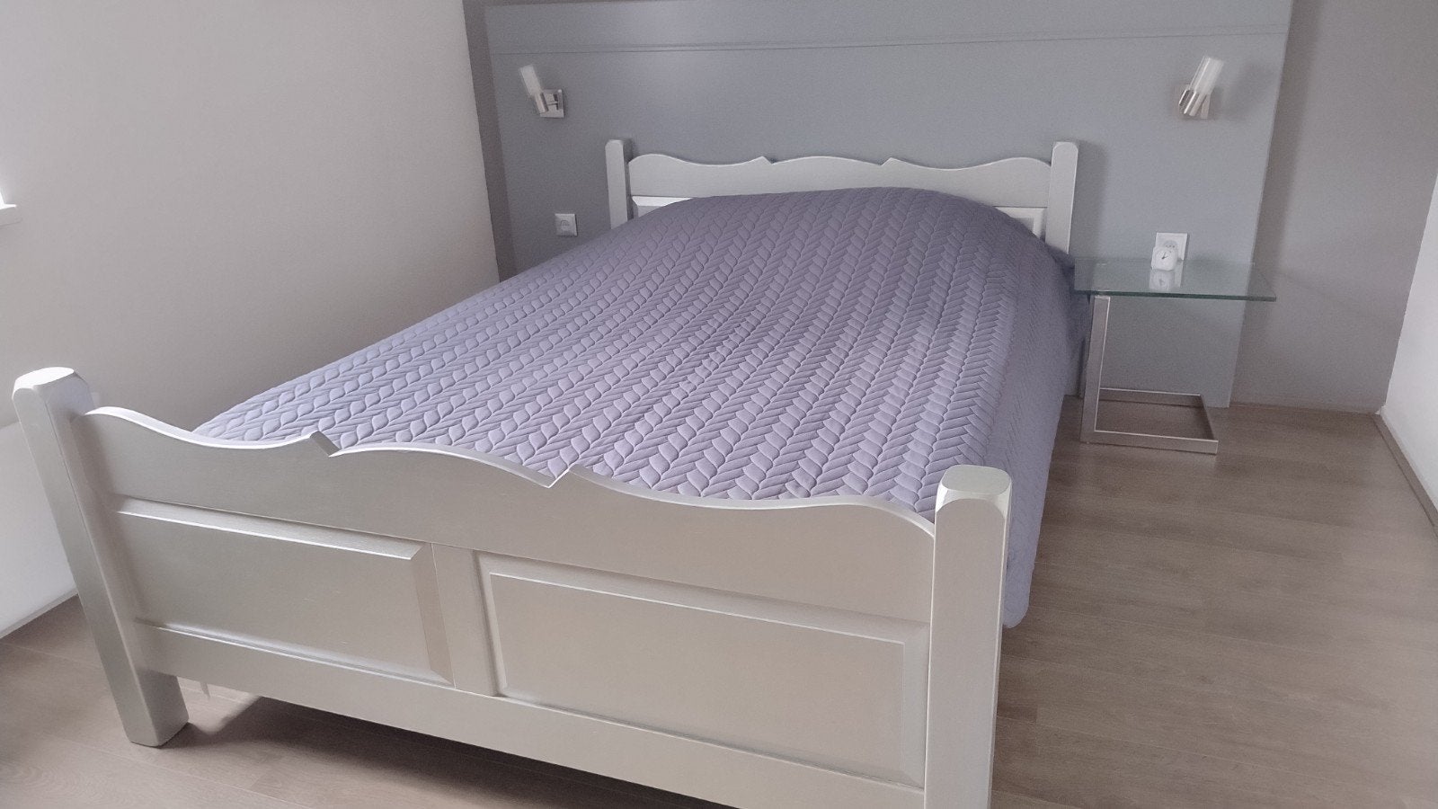 Massief eiken bed 140x200 met Auping spiraalbodem, Huis en Inrichting, Slaapkamer | Bedden, Ophalen, Gebruikt, Tweepersoons, 140 cm
