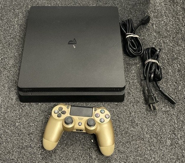 PlayStation 4 Slim 500GB met controller en 2 games, Ophalen of Verzenden, Zo goed als nieuw, Met 1 controller, Slim