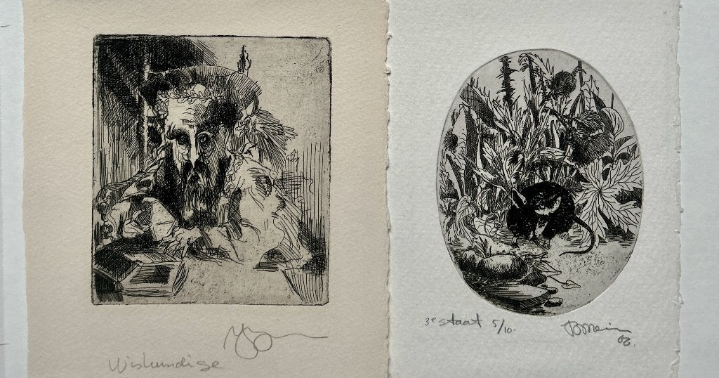 4 etsen Jan Bernard Meinen in passe-partout  Zomeropruiming, Antiek en Kunst, Kunst | Litho's en Zeefdrukken, Verzenden