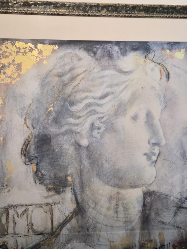 Schilderij "Athena Grieks Hoofd" met lijst, Antiek en Kunst, Ophalen of Verzenden
