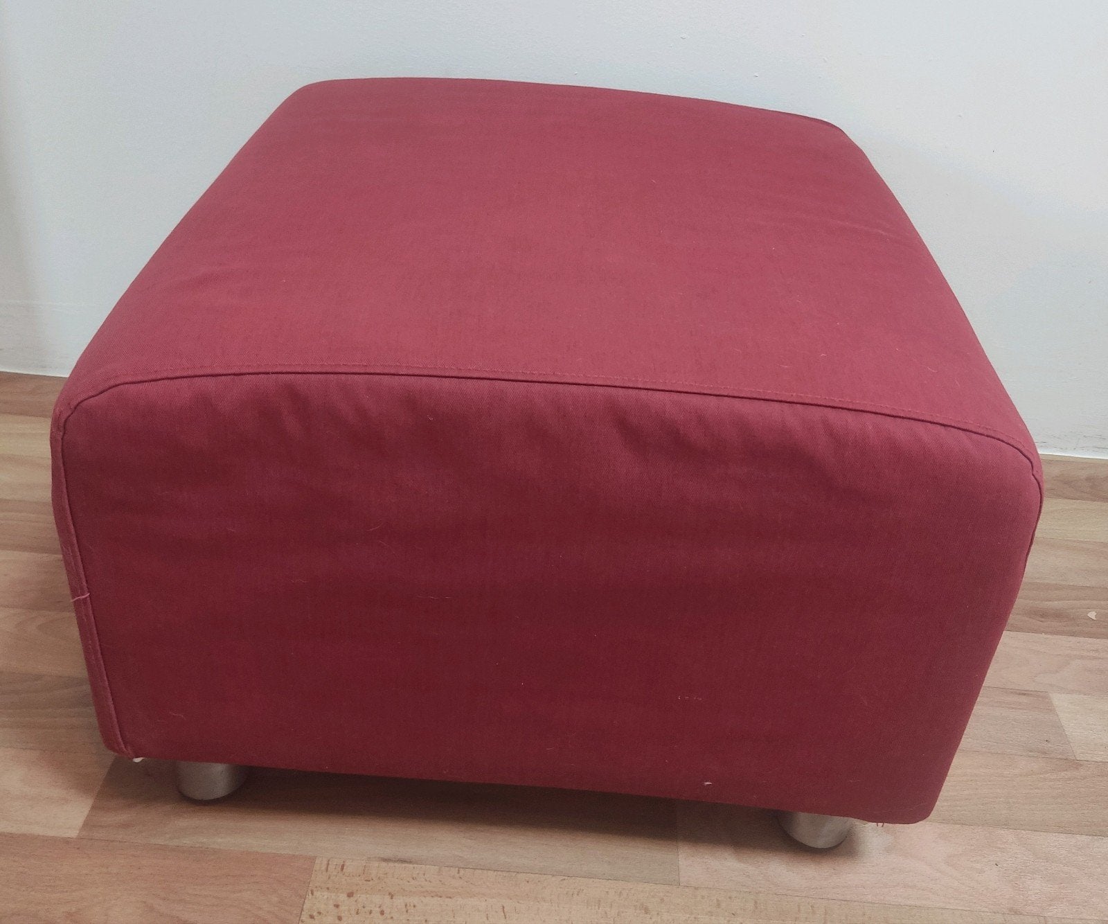 Vierkante poef met wasbare hoes, 53x53x38 cm, Ophalen, Gebruikt, Stof, 50 tot 75 cm