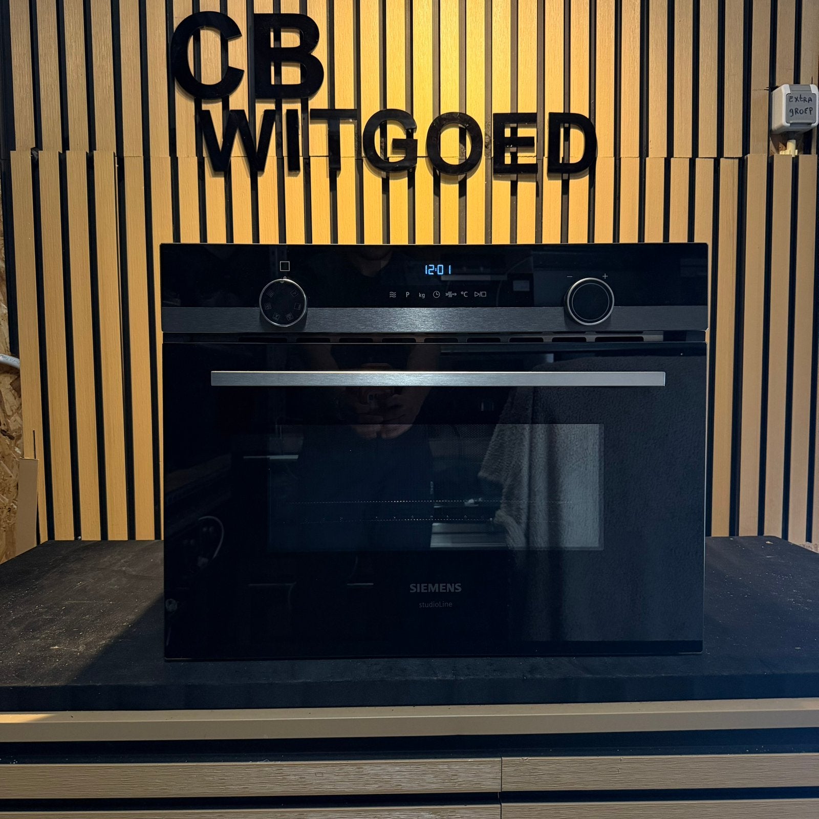 Luxe Siemens Studioline Blacksteel combi oven magnetron, Witgoed en Apparatuur, Ophalen, 45 tot 50 cm, 60 cm of meer, Siemens