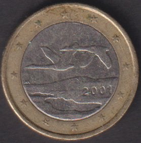1 € munt Finland 2001. ADV. no.2 S., Verzenden, Finland, 1 euro, Losse munt