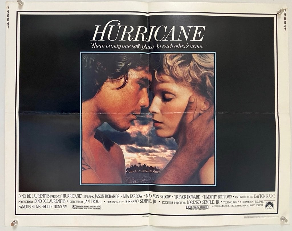 Hurricane (1979) - Originele filmposter, Verzamelen, Ophalen of Verzenden, Gebruikt, A1 t/m A3, Film en Tv