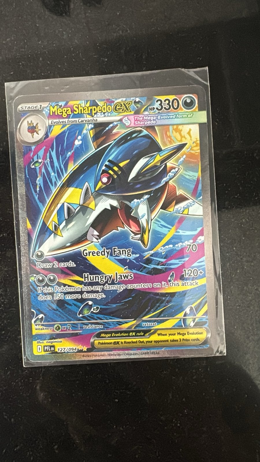 Mega Sharpedo EX 127/094 Pokémon Kaart - Full Art, Hobby en Vrije tijd, Verzamelkaartspellen | Pokémon, Ophalen of Verzenden, Zo goed als nieuw
