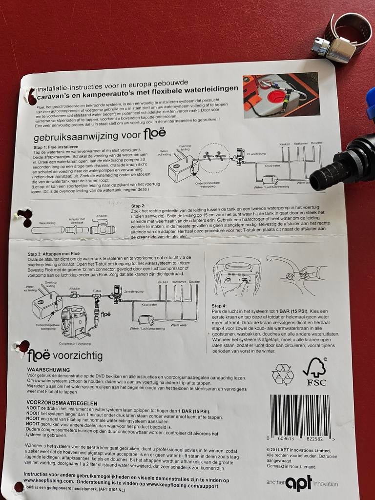 Floe aftapsysteem voor caravan/camper waterleidingen, Caravans en Kamperen, Caravan accessoires, Zo goed als nieuw, Ophalen of Verzenden