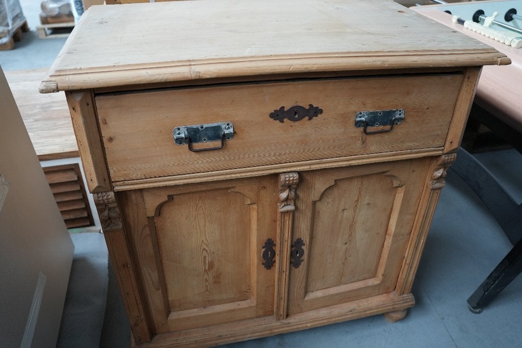 Landelijke houten commode / dressoir - licht hout, Ophalen, Gebruikt, Met deur(en), 50 tot 100 cm