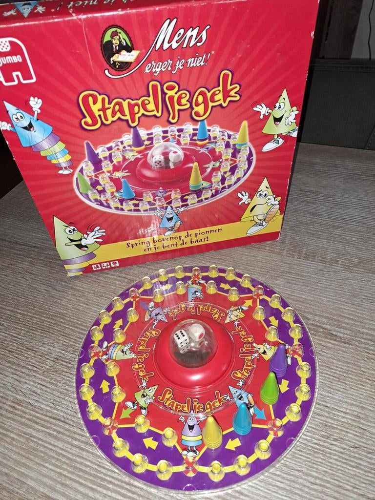 Mens erger je niet stapel je gek, Hobby en Vrije tijd, Gezelschapsspellen | Bordspellen, Ophalen of Verzenden, Zo goed als nieuw