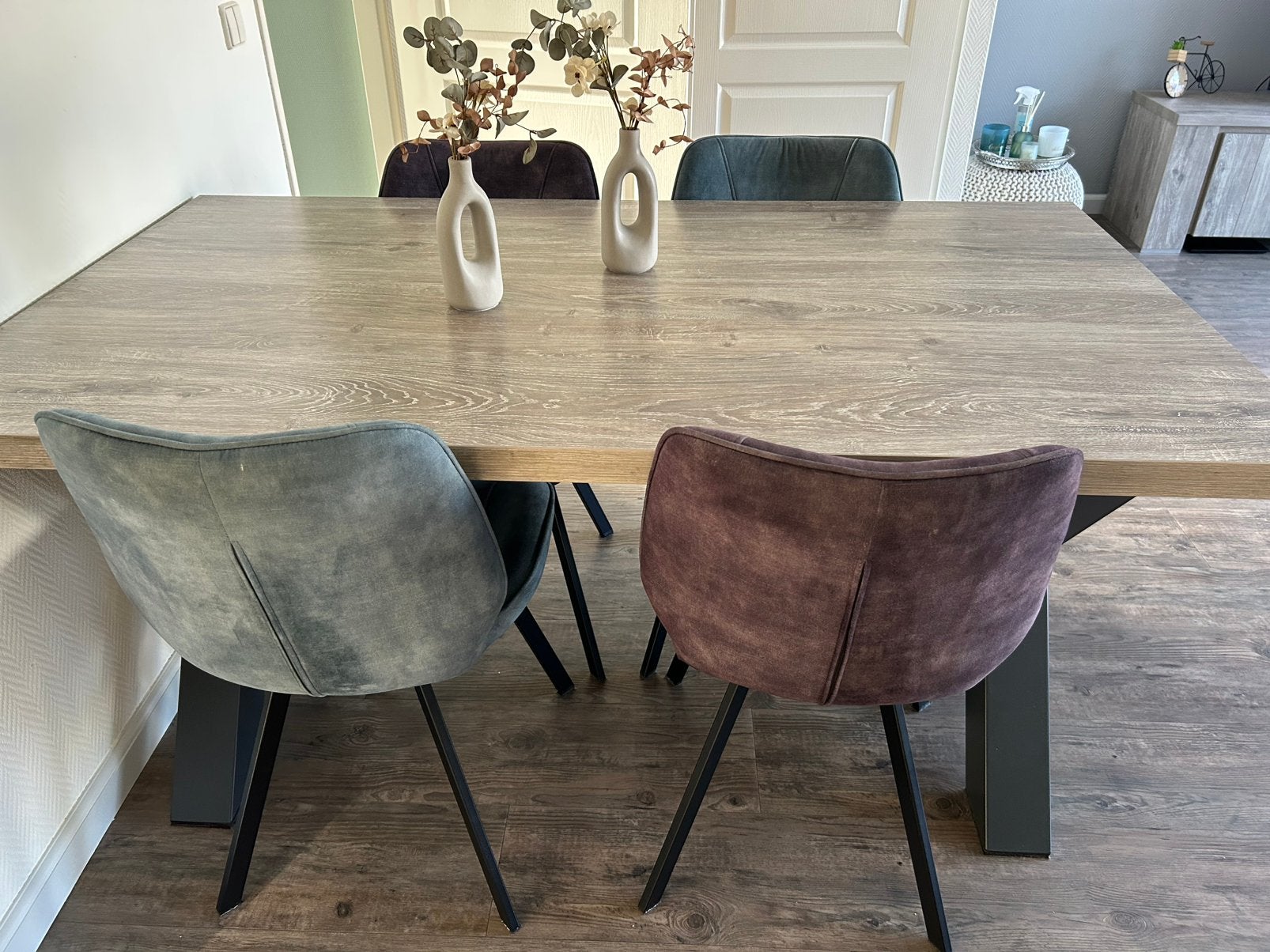 Te koop 4 eetkamerstoelen, Ophalen, Overige kleuren, Zo goed als nieuw, Vier